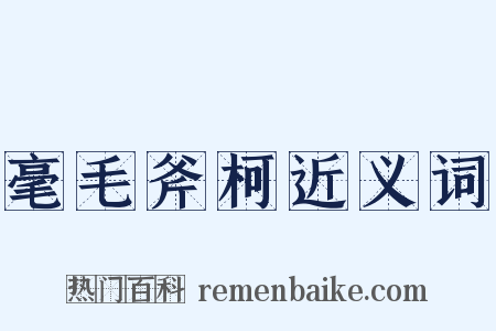 毫毛斧柯近义词是什么意思的图片